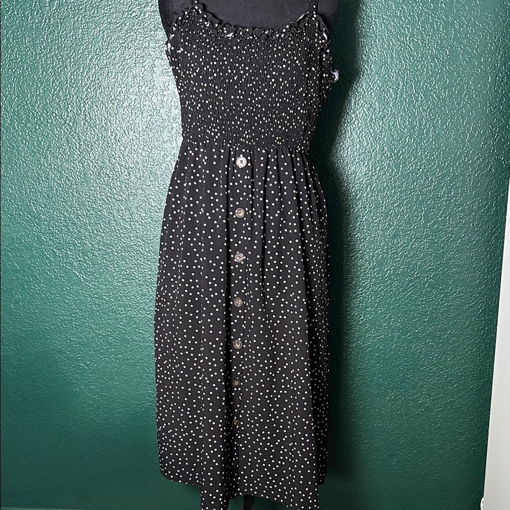 Elegant Black Polka Dot Dress